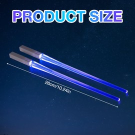 Vmxlso Lightsaber Chopsticks, Lightsaber Chopsticks, Lightsaber Chopsticks, LED Chopsticks, Lightsaber, Durable, Lightweight, BPA-Free, Dishwasher Safe for Sushi, Kitchen, Dinner Party, 2 Pairs