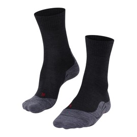 FALKE Men's TK5 Wander M SO Wool Thin Anti-Blister 1 Pair Hiking Socks, Grey (Asphalt Melange 3180), 9.5-10.5