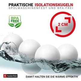 Heidenfeld SVK Sous Vide Garer Insulation Balls - Pack of 250 - BPA Free - Diameter 2.0 cm - Compatible with All Brands - Sous-Vide Stick Accessories - Water Bath - Replacement for Lid
