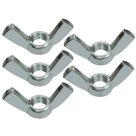 AERZETIX - C58241 - set of 5 nuts with wings M16 - wing nuts - DIN 315 - metric internal thread - galvanised steel - colour silver