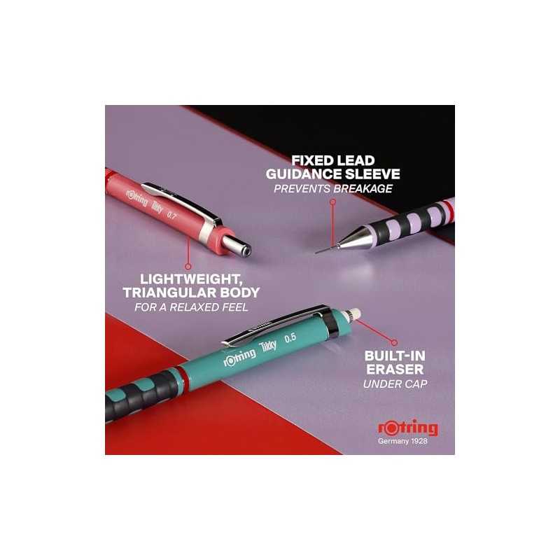 rOtring TIKKY 0.7mm HB Purple Mechanical Pencil for School, Office
