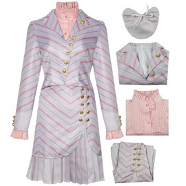 CDQMIU Glinda Costume Glinda Dress Cosplay Outfit Suit Full Set (DRESS, S)