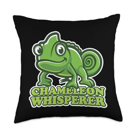 Extraordinary Animals Green Chameleon Funny Chameleon Whisperer Color Changer Reptile Lizard Throw Pillow, 18x18, Multicolor
