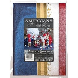 Lia Griffith Americana Craft and Gift Tissue Paper Pack, 20-inches by 20-inches, 25 Sheets (0051116LG)