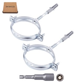 SKIR'CO Pipe Brackets for Diameter 60-64 mm Pipes, Clamps, Pipe Supports for Wall and Ceiling Mounting (Pack of 2, with Magnetic Hex Screwdriver Bit)