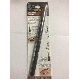 MILANI Eye Tech Define 2 In 1 Brow + Eyeliner Felt Tip Pen - BLACK/NATURAL TAUPE