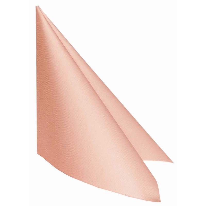 50 Apartina Napkins Fabric-Like Airlaid, Plain, Peach, Size 40 x