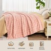 Wajade Fluffy Flannel Blanket Pink Bubble Faux Fur Bed Throw