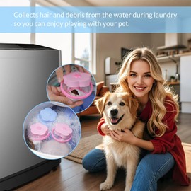 Pet Hair Remover for Laundry,Lint Catcher for Washing Machine, 2026 Upgraded Floating Hair Filter Mesh Removal, Cat and Dog Hair Washing Machine Catcher; 4 Piece