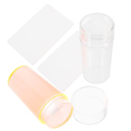 LALAFINA 6sets Clear Jelly Nail Stamping Kit of Stamper Scraper Easy Use Nail Art Tool Flexible Design for Patterns Manicure Supplies for Beginners and Professionals