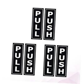 Operitacx Push Pull Door Sign Stickers 6 Tile Glass Metal Friendly Black PVC Stickers Indoor Use Fade Resistant