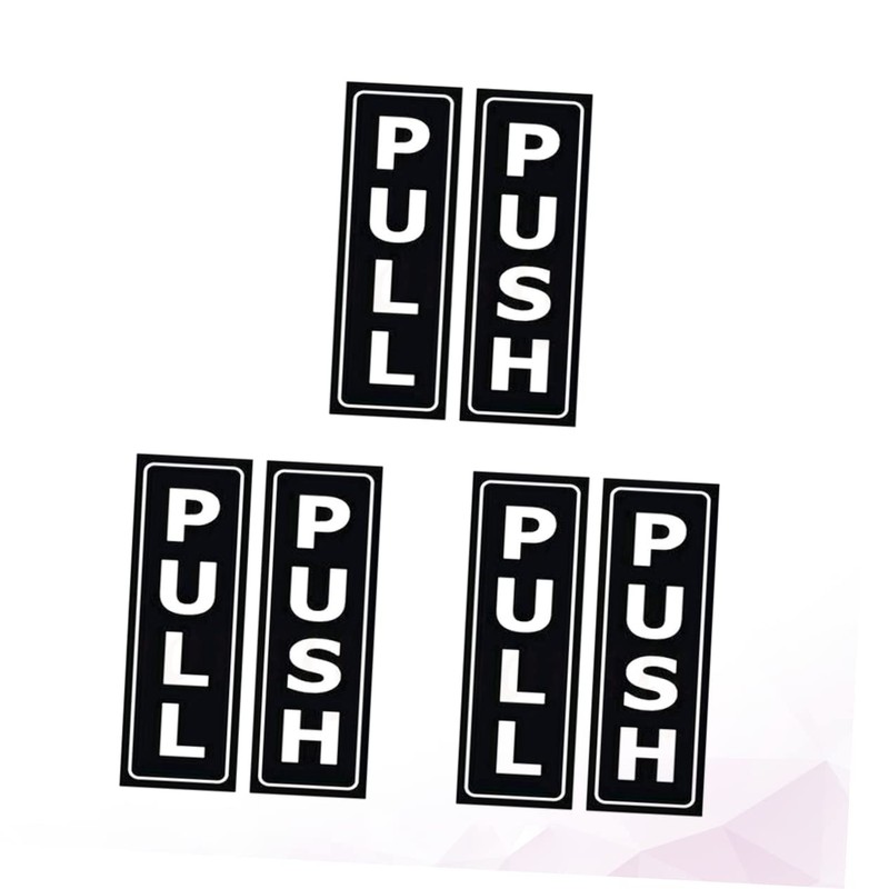 Operitacx Push Pull Door Sign Stickers 6 Tile Glass Metal