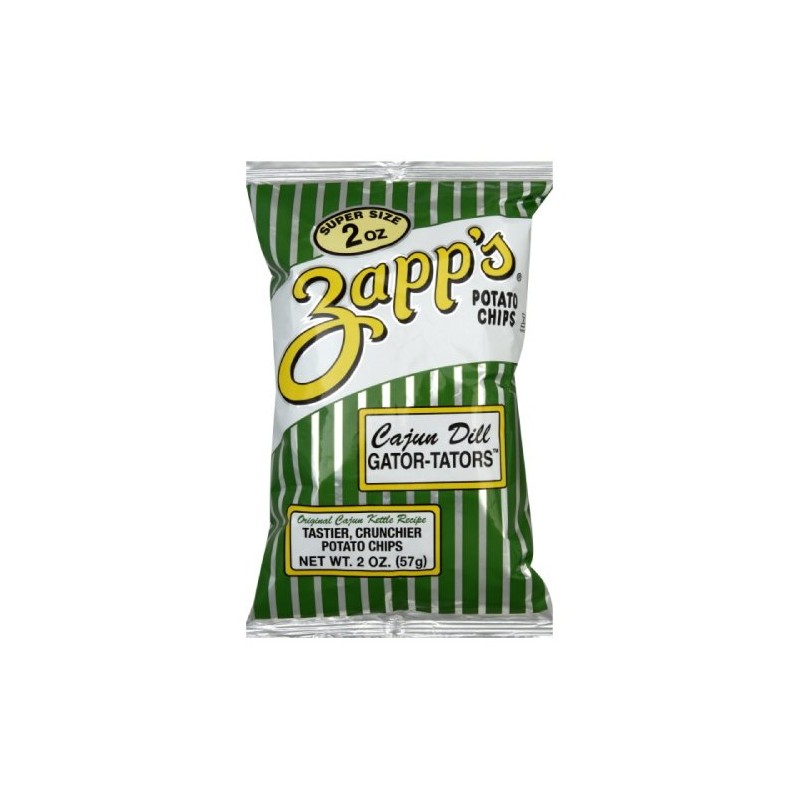 Zapps Cajun Dill Gatortator Zapps, 2-Ounce Bags (Pack of 25)
