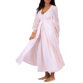 Shadowline Silhouette Gown and Peignoir Set (Blush, Large)