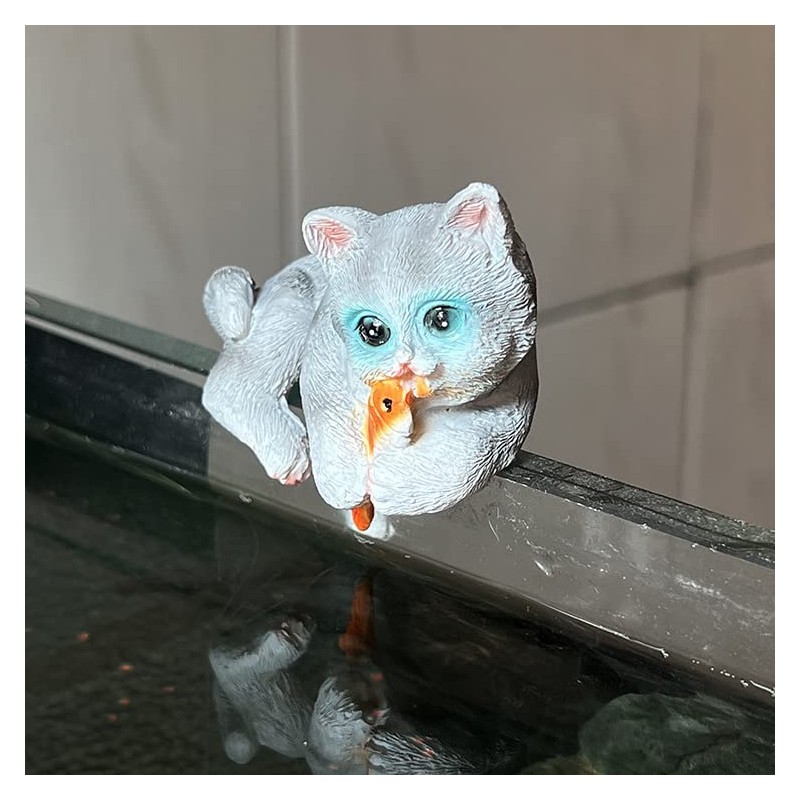 JARPSIRY 3 Pcs Resin Hanging Cat Figurines Planter Pot Hanger