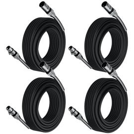 Kxable 4 Pack 10 FT DMX to DMX Stage Lighting Cable, 110 Ohms Impedance, 3 Pin XLR Compatible, for DJ LED Moving Head Par Light Mic Mixer Recording Studio