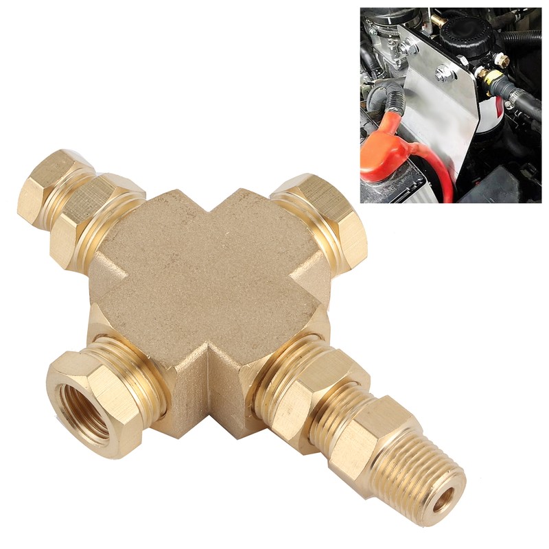 Sensor Adapter Distributor Oil Pressure Temperature Connector 1/8in‑27 NPT 1/4in‑18