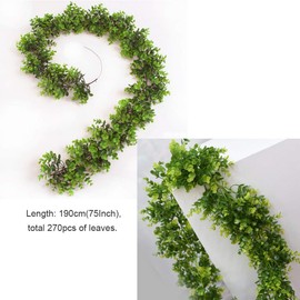 Artificial Eucalyptus Fake Greenery Christmas Garland Hanging Vines Plants Table Decoration for Holiday and Wedding DIY Decor