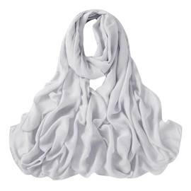 Lina & Lily Luxury Women's Bamboo Viscose Woven Scarf Shawl Wrap Solid Lightweight (White)
