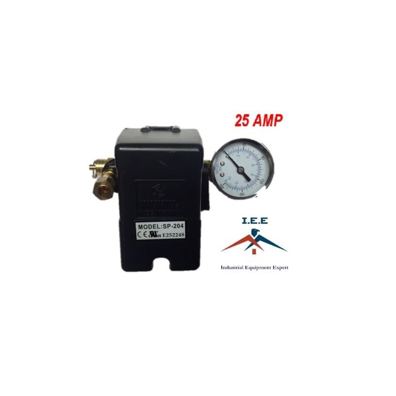 25 AMP Air Compressor Pressure Switch 4 Port 145-175 PSI