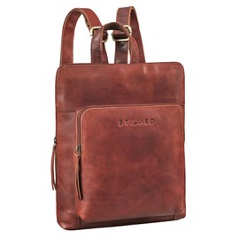 STILORD 'Ari' Small Women's City Backpack Leather - Leather Backpack Daypack in Elegant Vintage Design Made of Genuine Leather Modern Backpack Bag for 13 Inch Tablets, Porto - Cognac