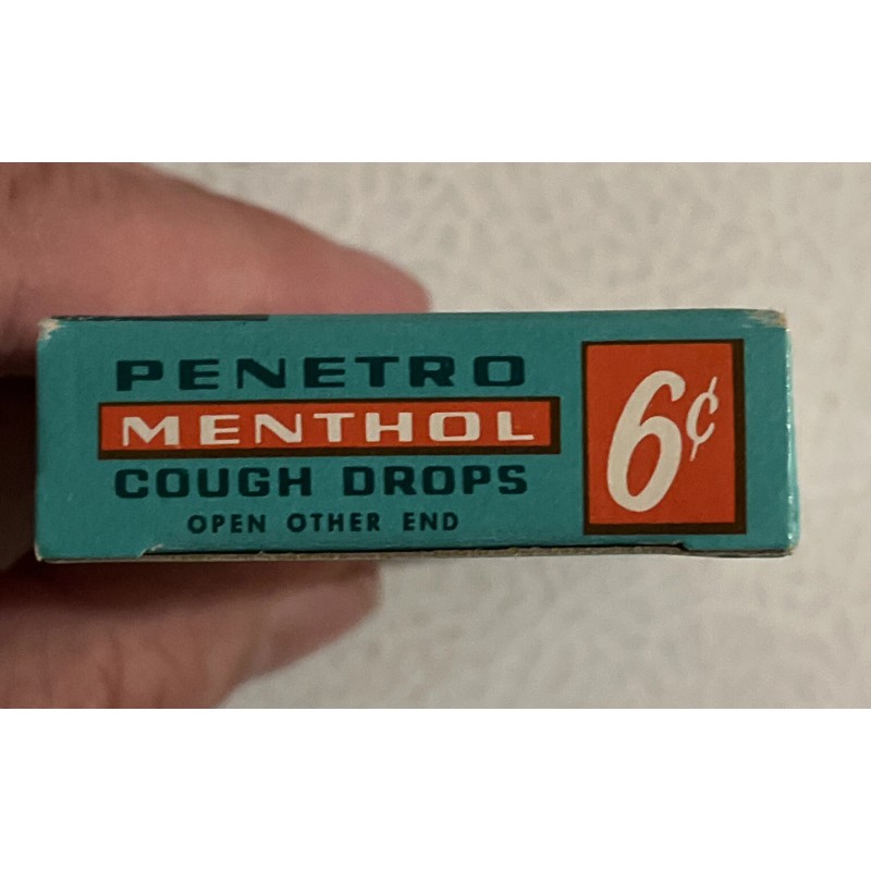 Penetro Vintage Unopened Penetro 6 Cent Cough Drop Box Sealed