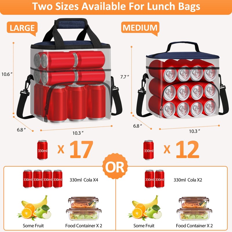 Vankor Insulated Lunch Bag for Men Women, Reusable Lunch Box