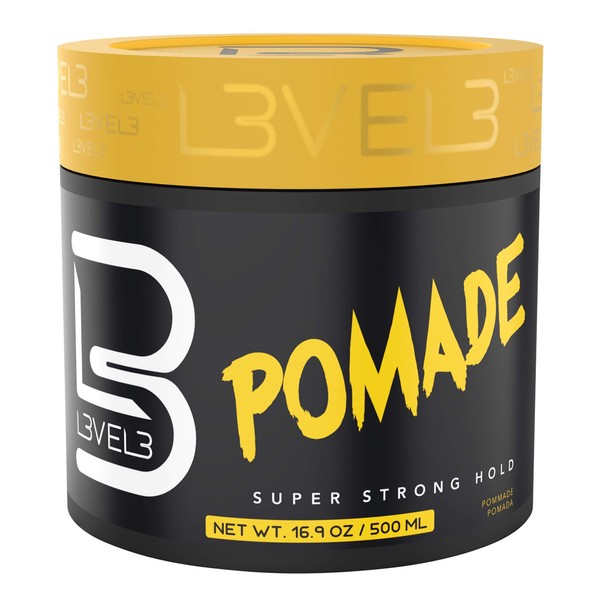 Level 3 Pomade - Improves Hair Strength and Volume L3 - Long-Lasting Hold Infused with Keratin - Level Three Mens Pomade (500 ML)