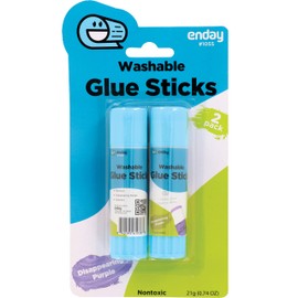 Glue Sticks for Kids, Washable Disappearing Purple Glue Sticks, 7 Ounces Stick Glue for School, Office, Home, Classroom, Non-Toxic Gluesticks, 2 Pack - by Enday