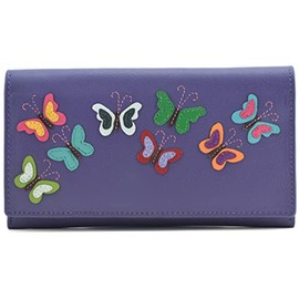 Mala Leather Juno Butterfly Matinee Purse - 3612-93 (Purple)