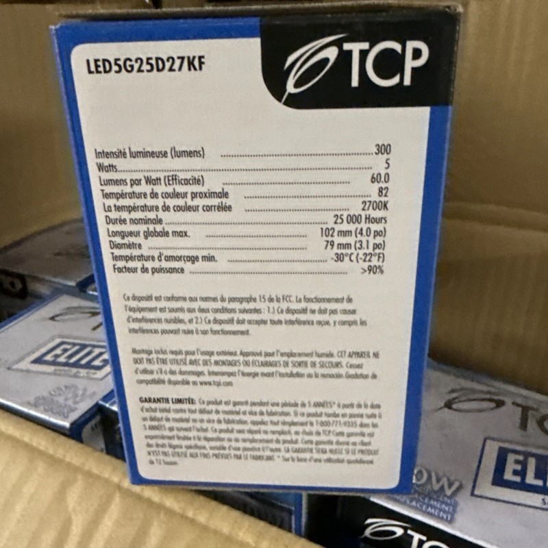 TCP Elite Series 5W 40W Replacement Light Bulb Dimmable LED5G25D27KF