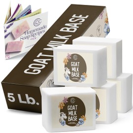 Prime Creations Soap Base for soap making supplies melt and pour soap base for DIY crafting moisturizing glycerin 5 LB, Unscented - Goat Milk