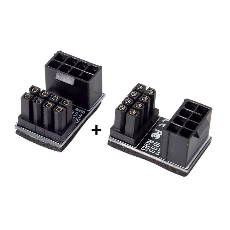 cablecc ATX 8Pin Female to 8pin Male 180 Degree AngledPower