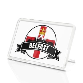 1 x Belfast Square Magnet - Northern Ireland Flag City Travel Holiday Fridge Magnetic Travel Holiday Family Friend Women Men #83165