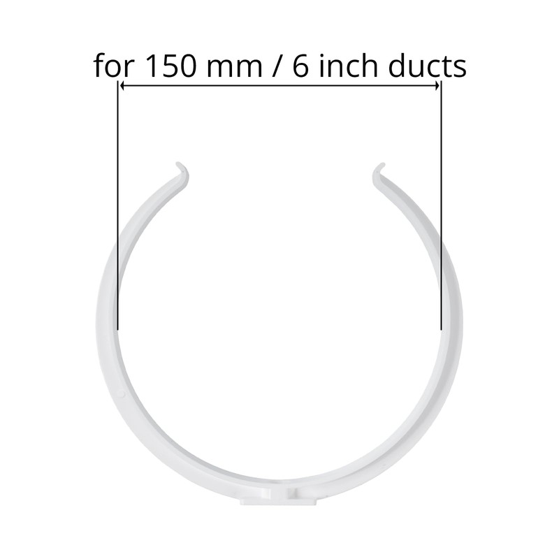 150 mm, 2 pieces pipe clamp for round ventilation pipe,