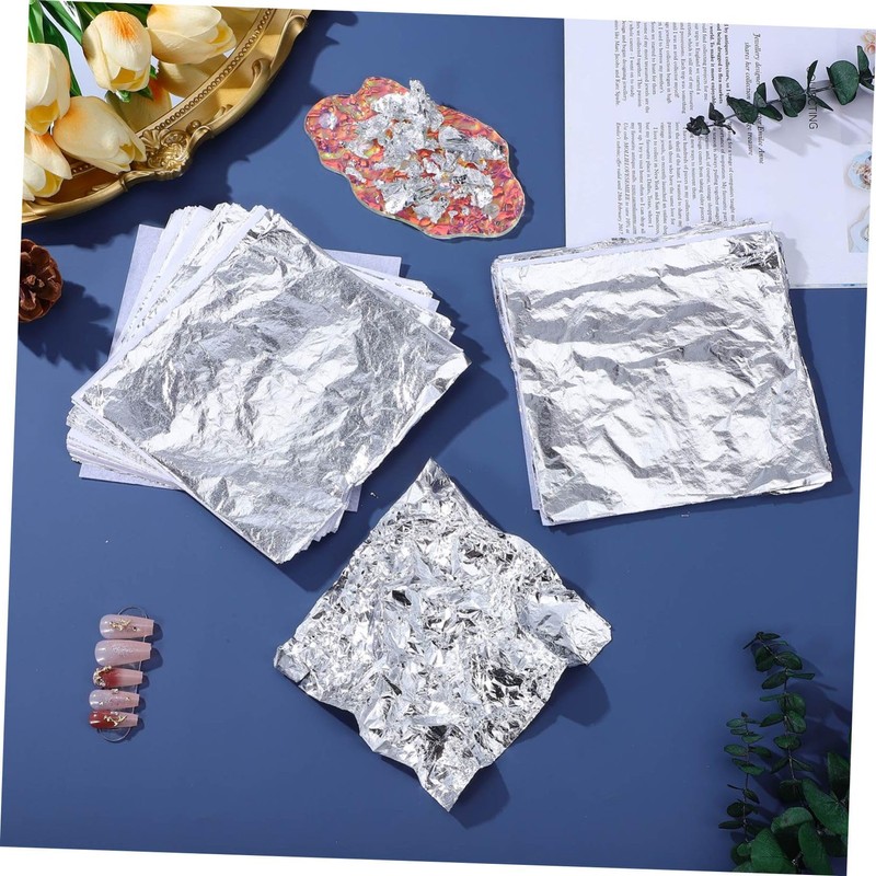VILLFUL 100pcs Silver Gilding Foil Imitation Gold for DIY Art