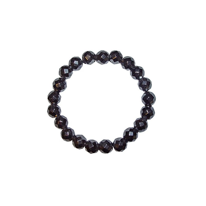 Magnetic Bracelet Diameter 8 mm Ball Faceted Magnetized Hematite Beautiful