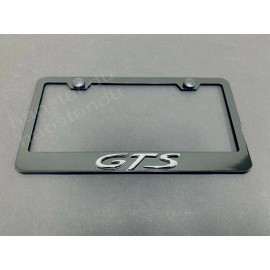 BLVD 1x GTS 3D Emblem BLACK Stainless License Plate Frame RUST FREE + Screw Caps