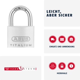 ABUS 54588 Titalium Padlock with KA6413 Alike Keyed