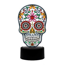 pigpigboss LED Diamond Painting Night Lamp 5D Diamond Painting Kit for Adult Skull Diamond Painting Night Light Crystal Diamond Dots Art Night Lamp with 7 Colors Home Decor for Adults