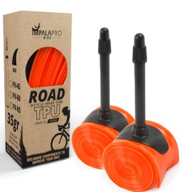 IMPALAPRO Ultralight TPU Inner Tube 700C 35g 0.25mm Thick Compatible with 700x18/23/25/28/30/32C Presta Valve 45/65/85mm - 700C Bike Inner Tube - Road Bike Inner Tube (2Pcs - Val 65mm 35g)