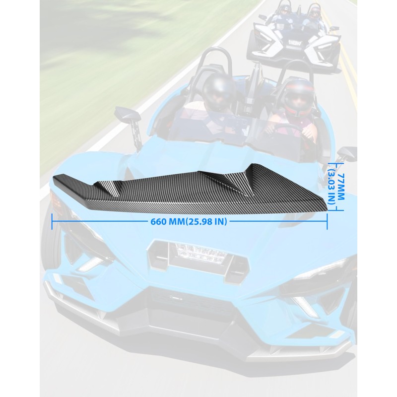 Front Wing Guards for Polaris Slingshot, Carbon Fiber Style Front
