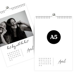 heaven+paper A5 Photo Calendar Everlasting Year-Independent without Year to Design Yourself Wall Calendar in Elegant Design, Modern and Chic Ideal as a Gift (Simplicity, A5)