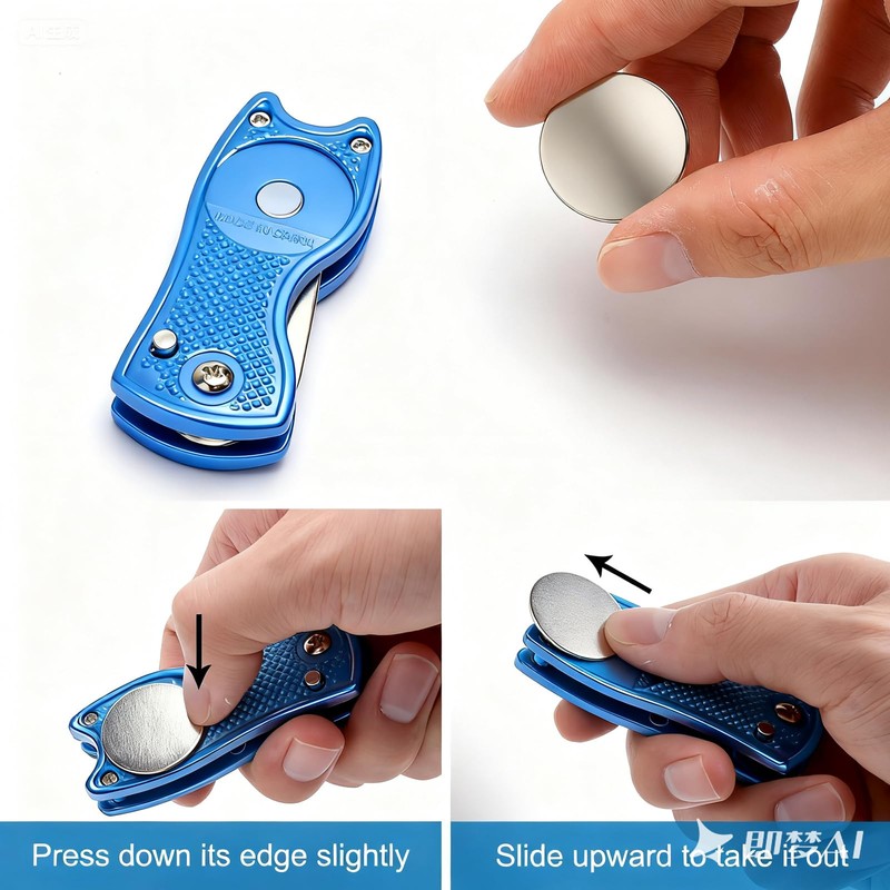 3-Piece Golf Divot Tool Set - Robust Stainless Steel Foldable