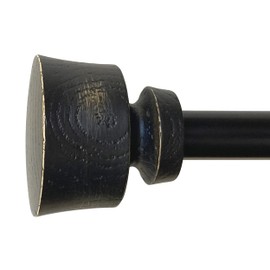 Stockton 26-48 Inch Adjustable Curtain Rod Set, 5/8 Inch Diameter in Distressed Black