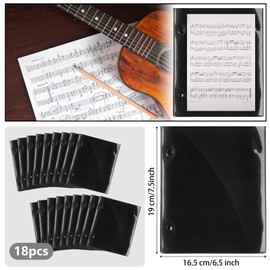 Outus 18 Pcs Flip Folder Pages Music Folder Marching Band 7.5 x 6.3 Inch Band Flip Choral Folders PVC Waterproof Double Sided Music Files Holder for Sheet (Double Side)