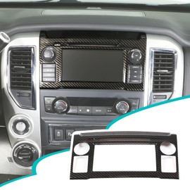 Hudiriy Car Car Navigation Screen Frame Trim Cover Decorative Compatible with Nissan Titan 2016-2019 Center Navigation Decorative Frame Interior Accessories (ABS，Carbon Fiber Pattern,for2016-2019)