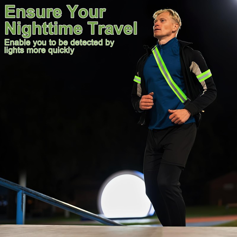 MxyVrix Reflective Belt for Jogging, High Visible, Adjustable, Night Safety