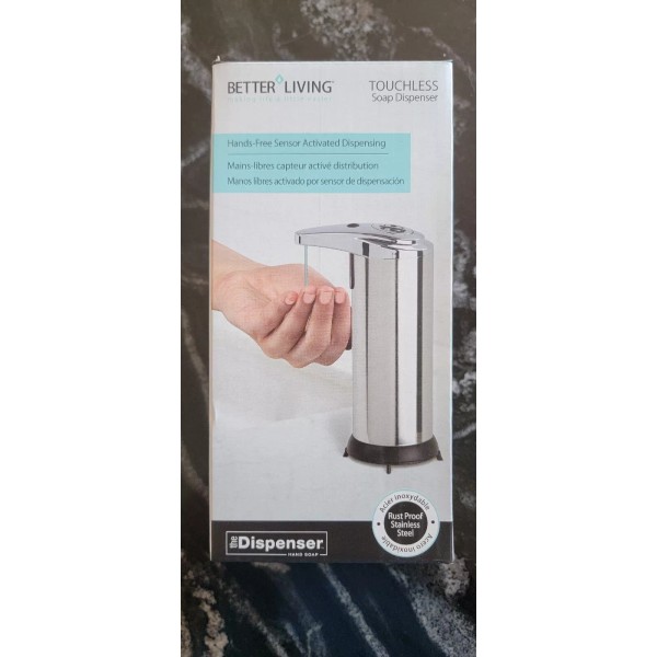 Living Better Living 8 oz. Touch-Free Soap/Lotion Dispenser Stainless-Stee