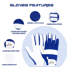 HMH Gardening Gloves for Women And Men - Garden Gloves Men with Leather Palm, Heavy Duty Rigger Work Gloves, Thorn Proof, Cleaning, Camping, Safety